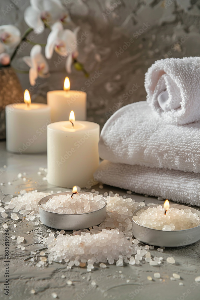 spa composition towels and stones generated.AI spa composition towels and stones generated.AI