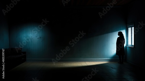 mystery person in dark room