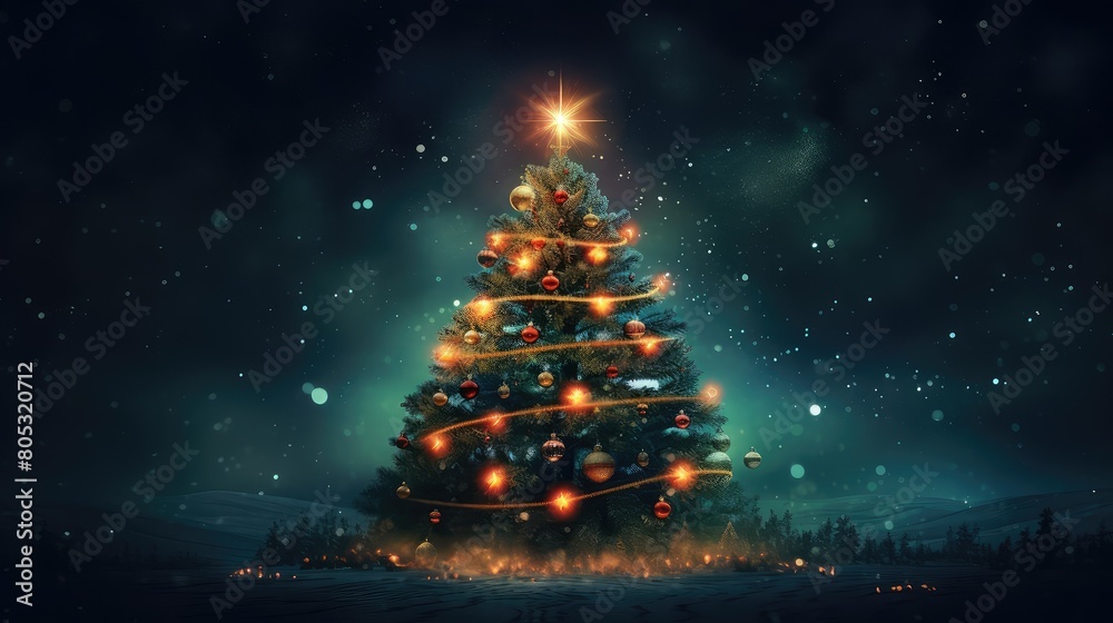 beacon christmas tree dark background