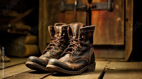boots dark brown leather