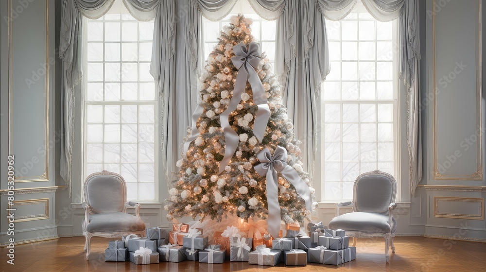tree silver bows tree silver bows