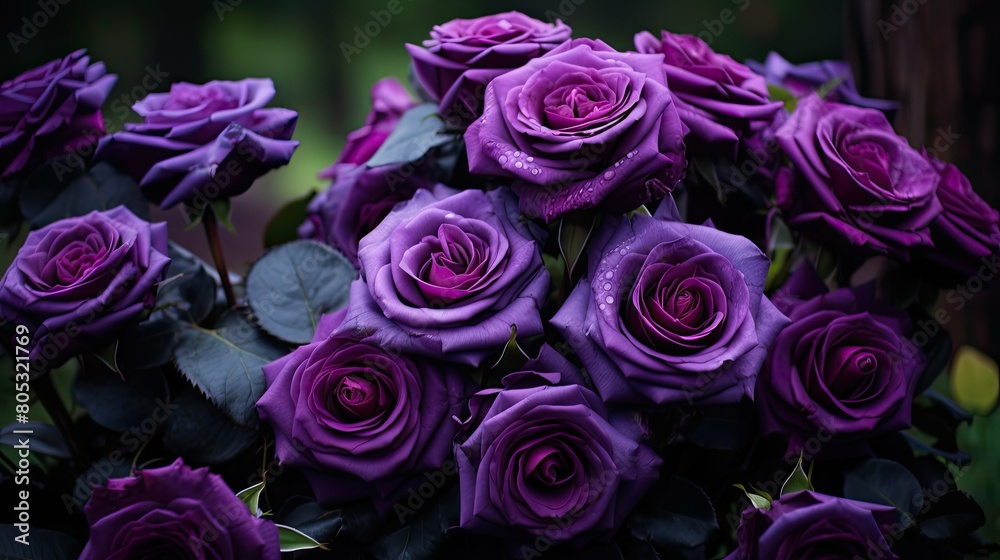 garden dark purple roses