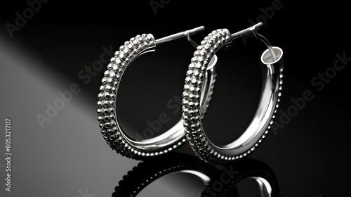hoop silver earrings In the second photograph
