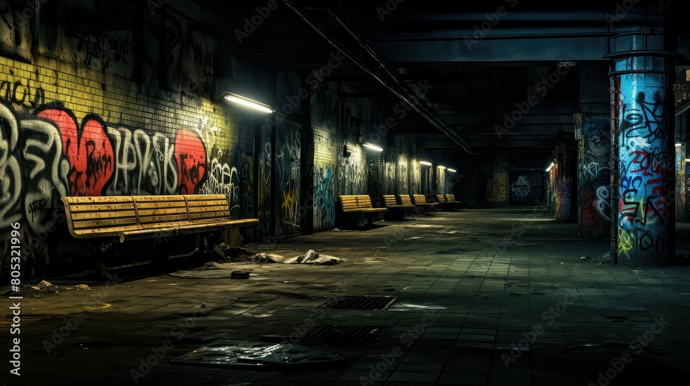 Naklejka premium abandoned dark places