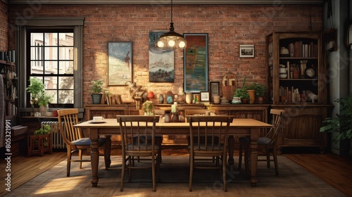 dining interior home background © vectorwin