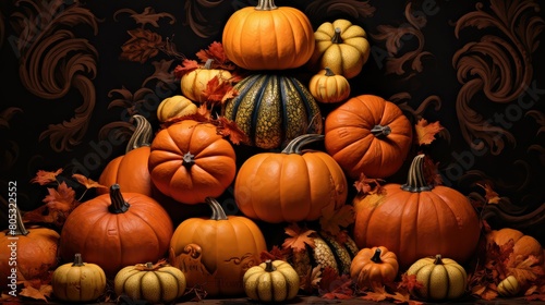creative fall pumpkin background