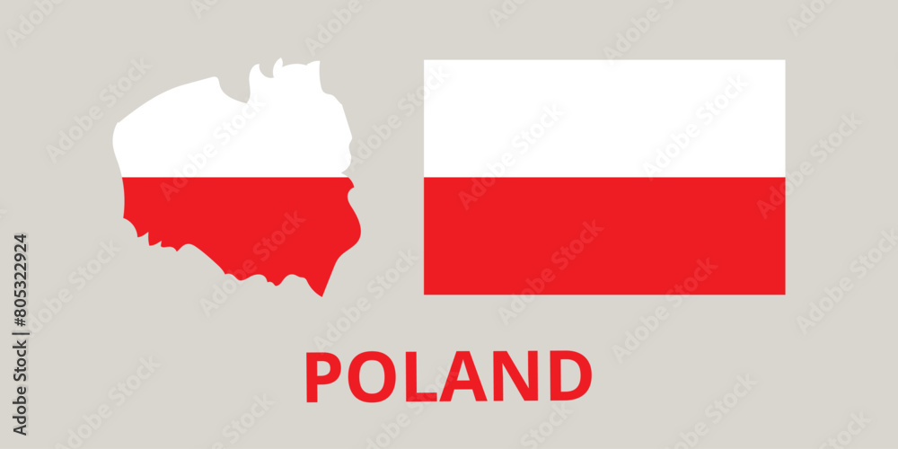 Map of Poland with national flag. Vector illustration. Eps 10. Map of Poland with national flag. Vector illustration. Eps 10.