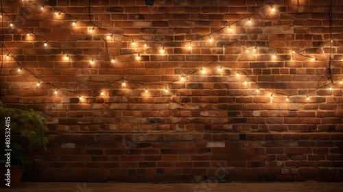 wall rustic background with lights