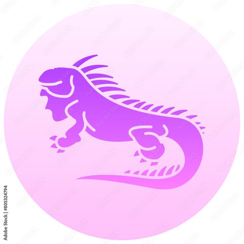 iguana round gradient vector icon iguana round gradient vector icon