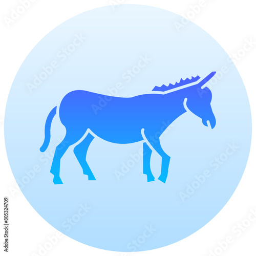donkey round gradient vector icon