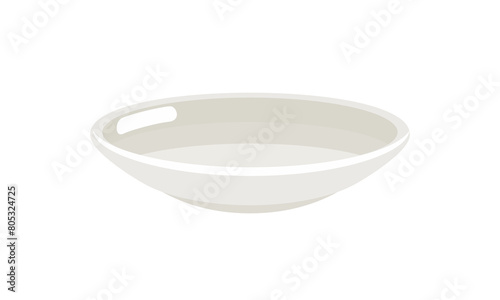 White plate isolated. Vector cartoon flat illustration. Dishes icon. © Iv85