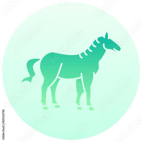 horse round gradient vector icon