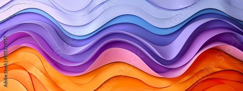Abstract background with colorful waves of different shades on blue, purple and orange colors. Vector illustration. Background design for banner, poster or presentation in vector style.