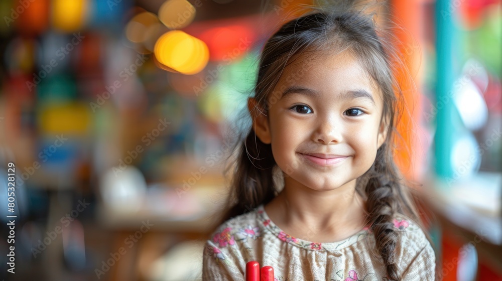 Little Girl Holding Red Toothbrush Little Girl Holding Red Toothbrush