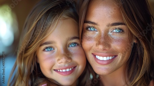 Mother and Daughter Smiling Together