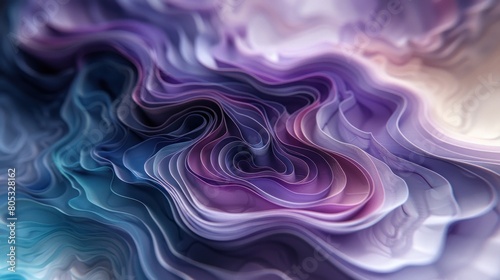 Blue  Purple  and White Swirl Abstract Painting