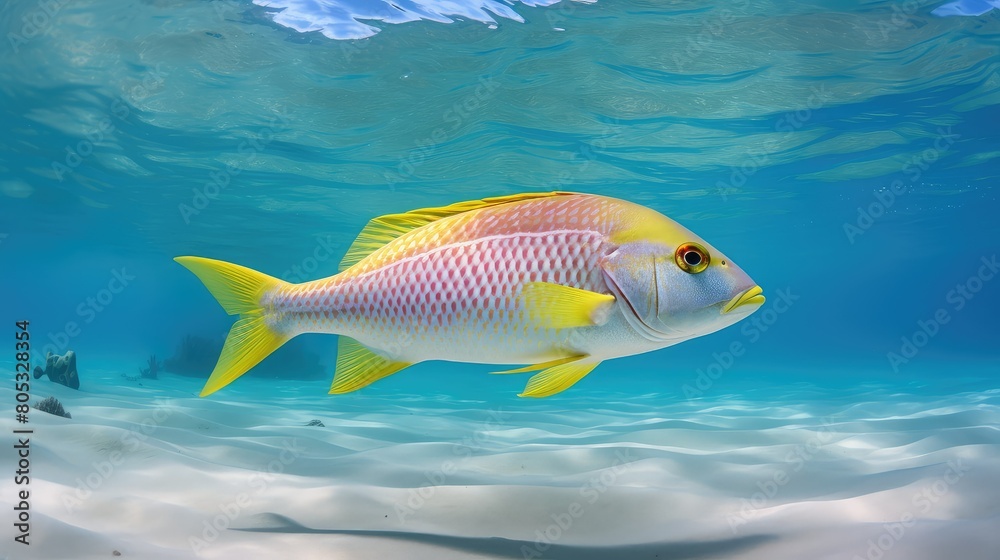 Naklejka premium marine yellow tail snapper