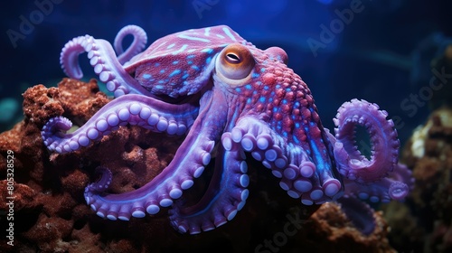 resting purple octopus © vectorwin