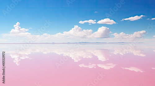 sky pink lake photo