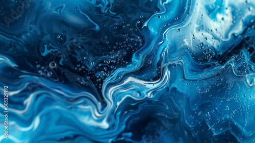 Abstract blue liquid background wallpaper for mobile phones, in a high-definition style. © SH Design