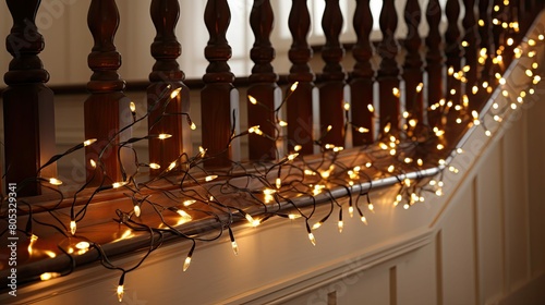 railing christmas lights garland