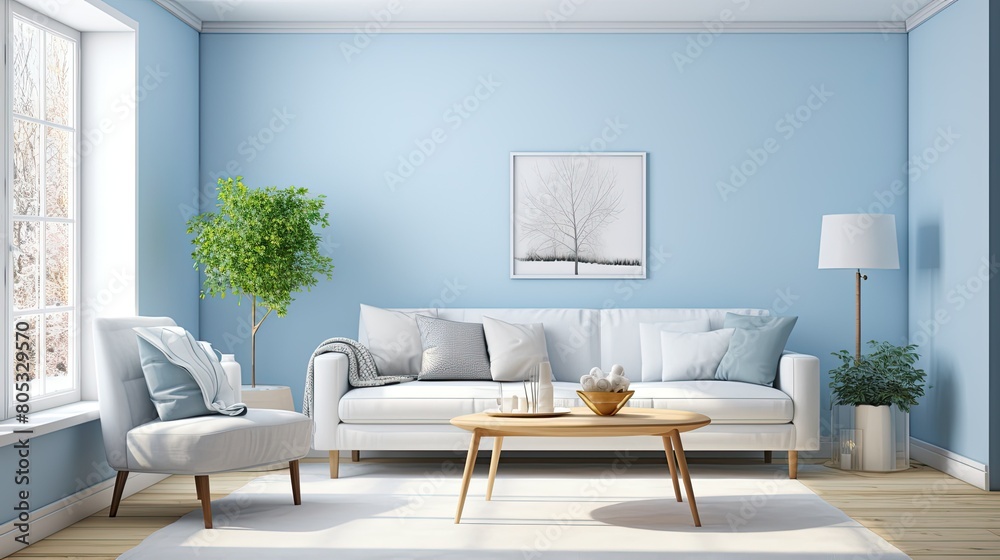 Fototapeta premium window light blue room