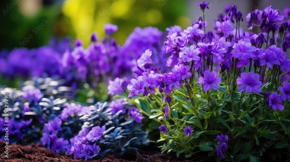 Obraz premium iris purple flower border