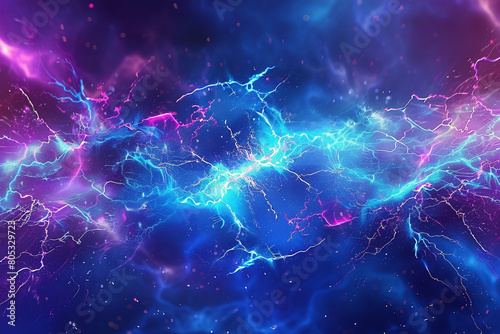 A futuristic background with an electric plasma field in blues and purples  crackling with energy and vibrant light.