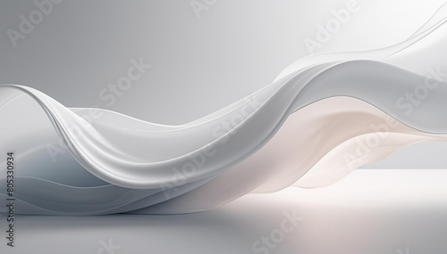 large white room and space, organic design, soft shapes, atmospheric light. and materials, for presentations, product design and art