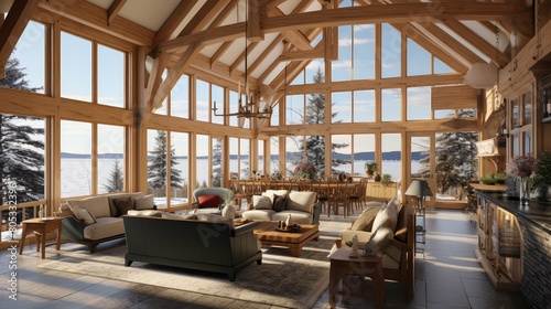 room residential timber frame © vectorwin