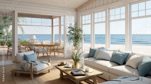 bright beach house interior