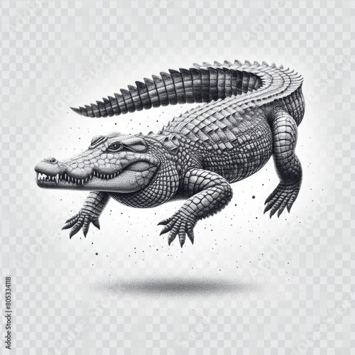 crocodile isolated on transparent background Generative ai