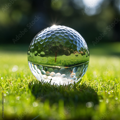 glass golf ball with dimples  photo