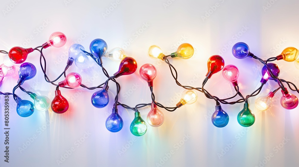vibrant holiday lights on white vibrant holiday lights on white