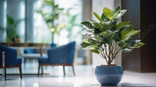 lobby blurred interior plant