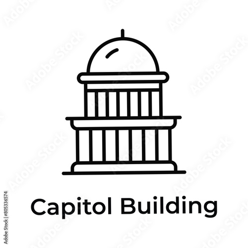 United states capitol building vector design, premium icon