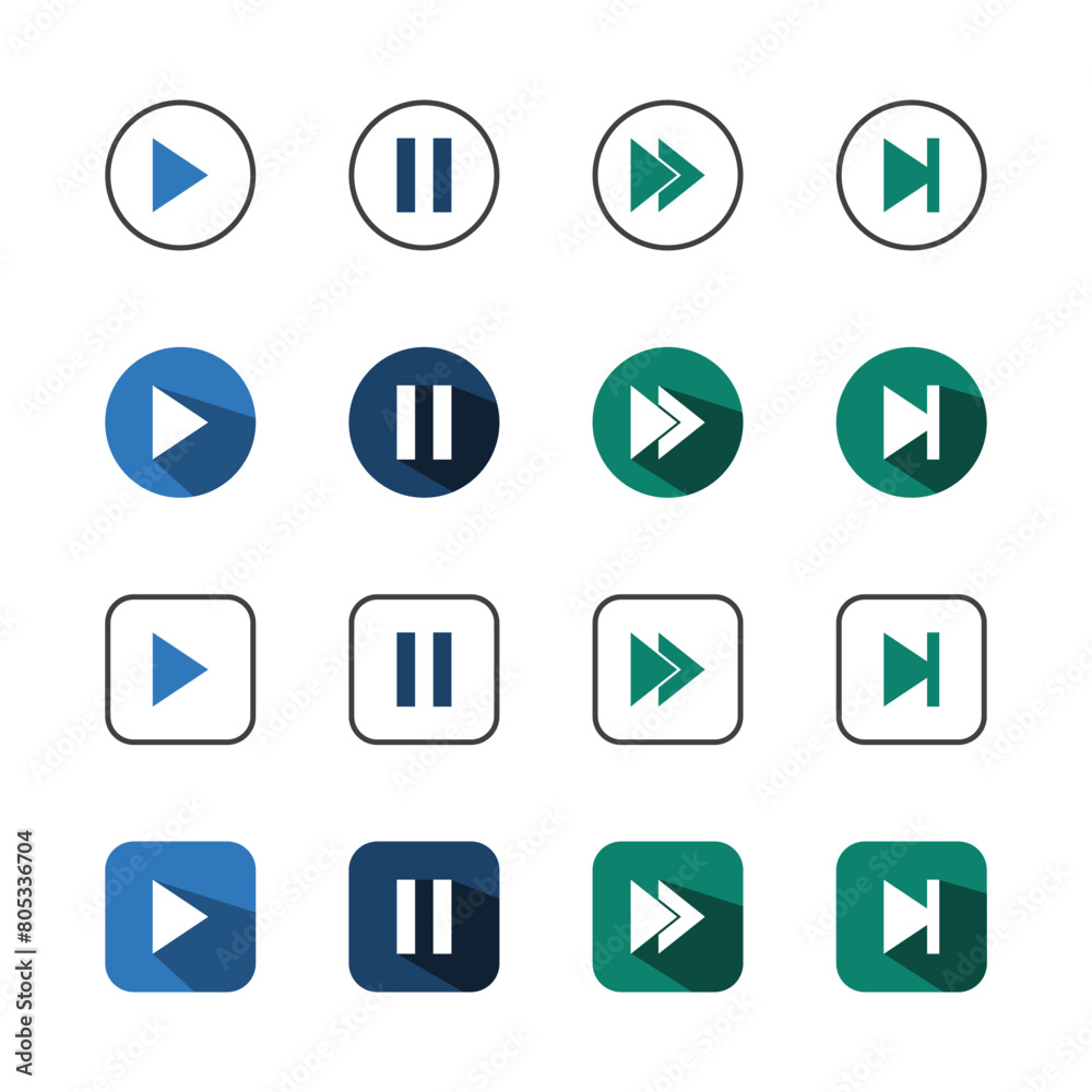 Collection of Icons set, flat colored with shadows. Thin line icons set. Flat vector illustration Collection of Icons set, flat colored with shadows. Thin line icons set. Flat vector illustration