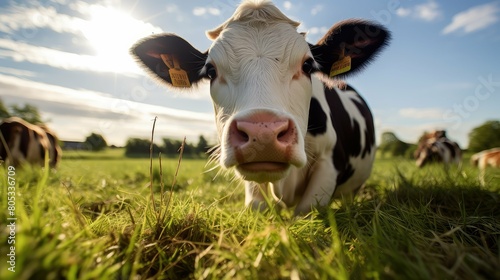 dairy grazing cow farm © vectorwin