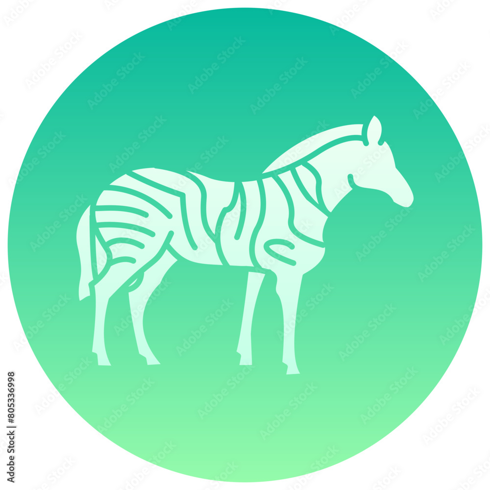 Obraz premium zebra gradient round vector icon