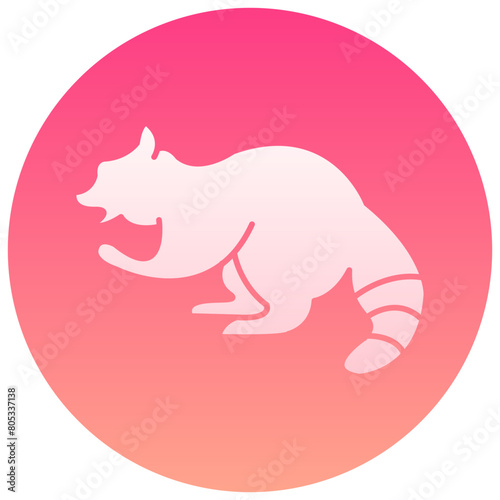 raccoon gradient round vector icon