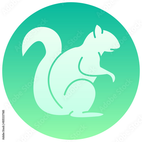 squirrel gradient round vector icon