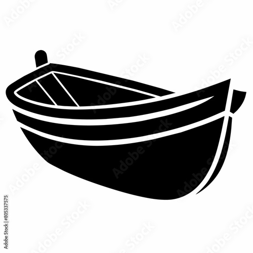 Dingy boat icon vector art illustration, (9)