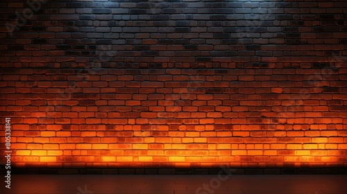 orange brick wall neon light
