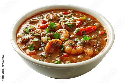 Spicy gumbo isolated on transparent background