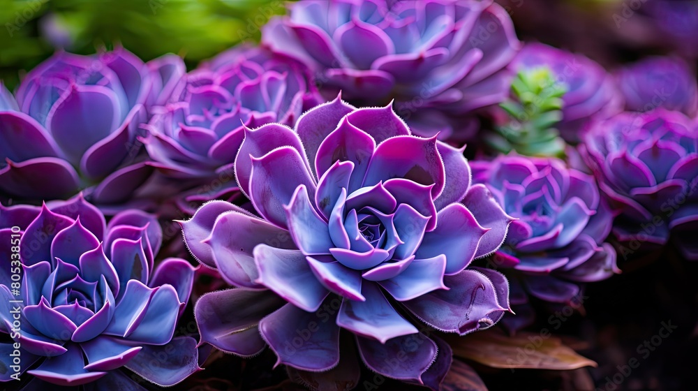 door purple succulents In the second photograph