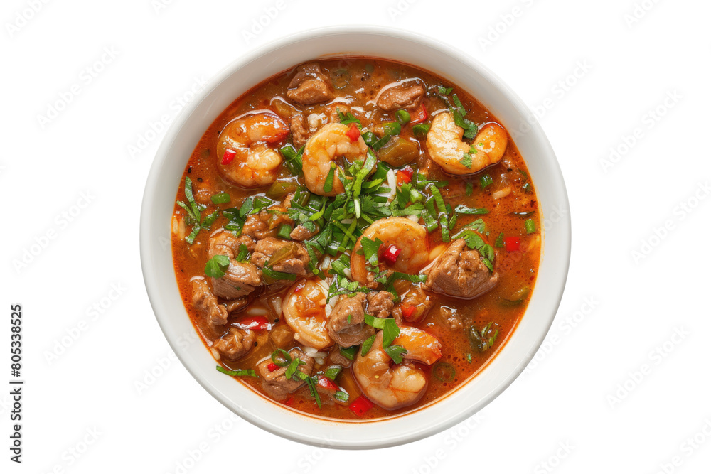 Spicy gumbo isolated on transparent background