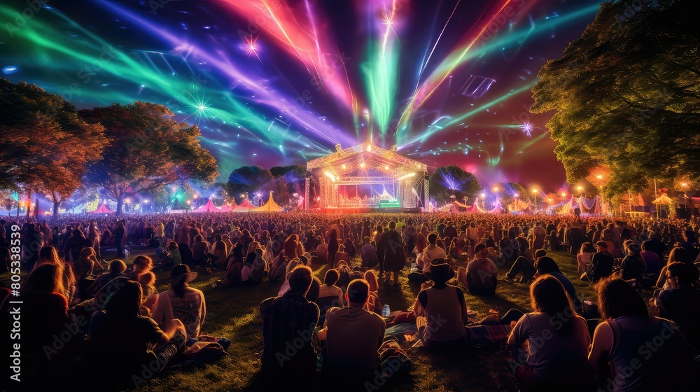 Obraz premium glow music festival lights
