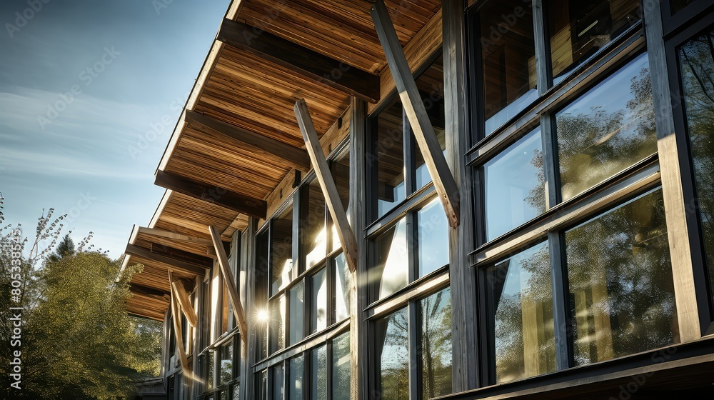 Obraz premium building exterior timber frame