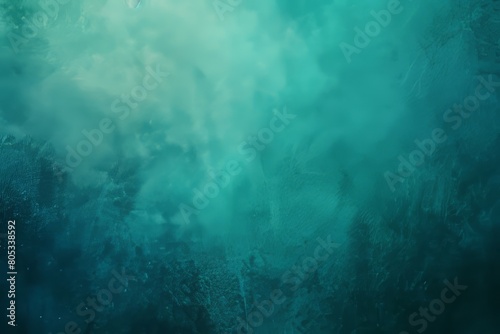 Sea green blue grainy color gradient background glowing noise texture cover header poster design © LadiesWin