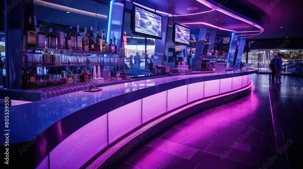 futuristic purple bar